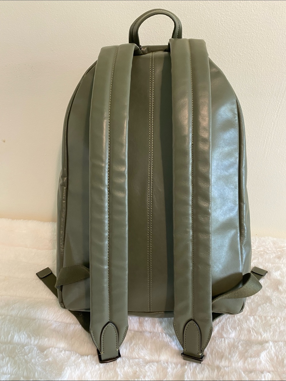 COACH  Hall Backpack In Army Green Leather MSRP $495 NWT Unisex - Picture 3 of 15